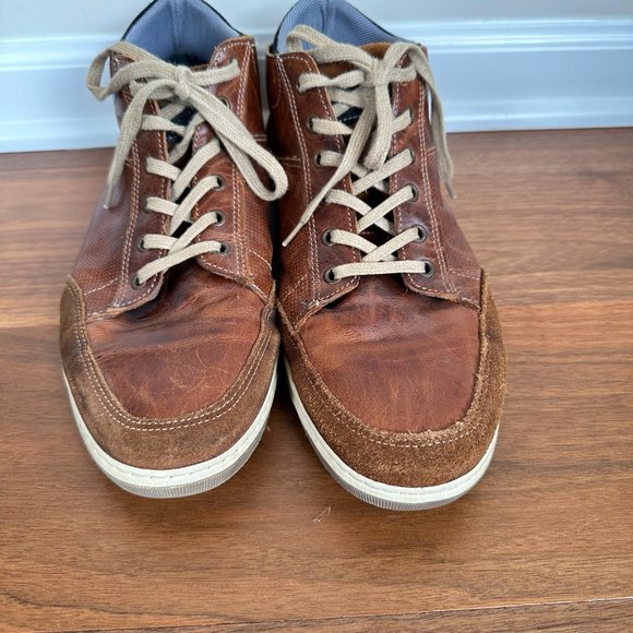 Bull Boxer Laytone Sneakers Men 13 Brown Leather Mid Top Lace Up Chukka Shoes - Picture 6 of 11